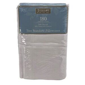 Jubilee 180 Thread Count Soft Percale Two Standard Pillowcases Cotton Polyester